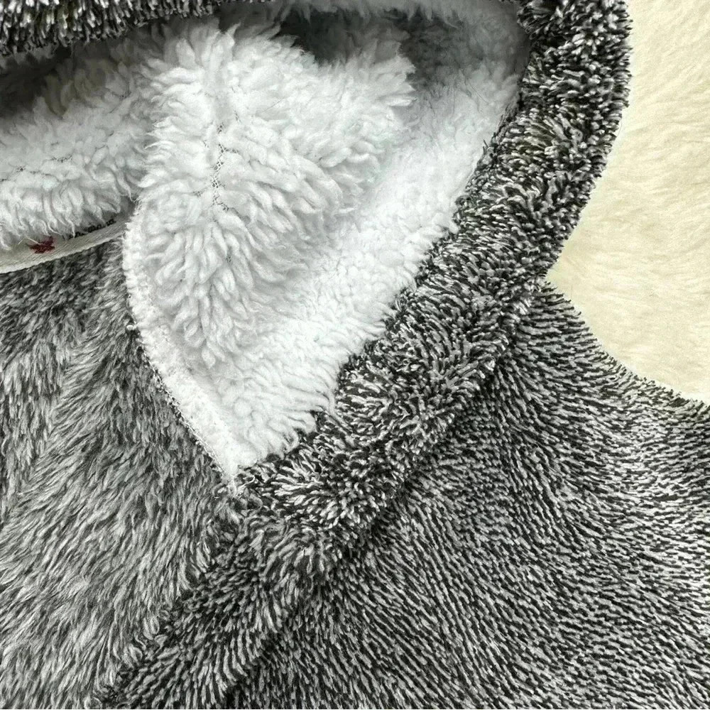 Canadiana Bathrobe Tie Waist Hooded Charcoal Grey Size 3T - Picture 8 of 16